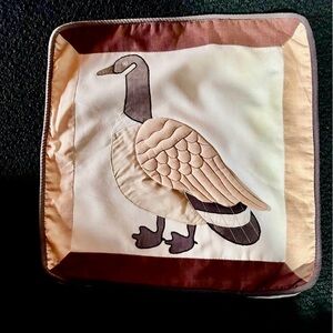 Vintage Goose Applique Pillow Cover
